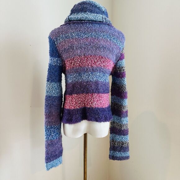 Free People My Girl Turtleneck Sweater Midnight Pearl Combo Women's Small Boho - Picture 3 of 11